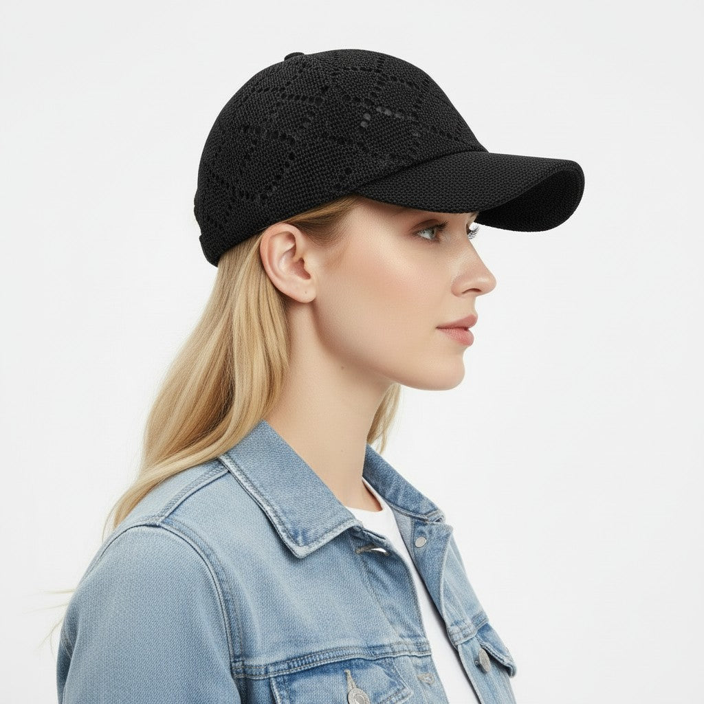 Anna-Kaci Women Woven Straw Baseball Hat Breathable Mesh Cap Lightweight Summer Sun Visor