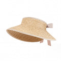Anna-Kaci Women Straw Sun Visor Hat Wide Brim Open Top Adjustable Bow Lightweight Summer Hat