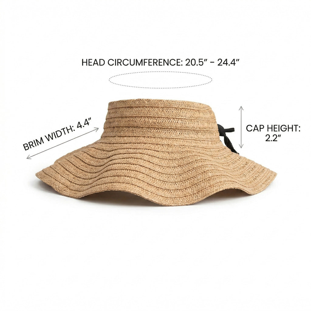 Anna-Kaci Women Straw Sun Visor Hat Wide Brim Rollable Packable Adjustable Open Top Summer Hat