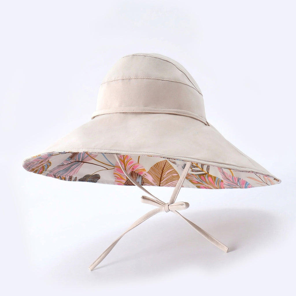 Anna-Kaci Women's Reversible Wide Brim Sun Hat UV Protection Floral Print Beach Outdoor Bucket Hat