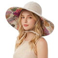 Anna-Kaci Women's Reversible Wide Brim Sun Hat UV Protection Floral Print Beach Outdoor Bucket Hat