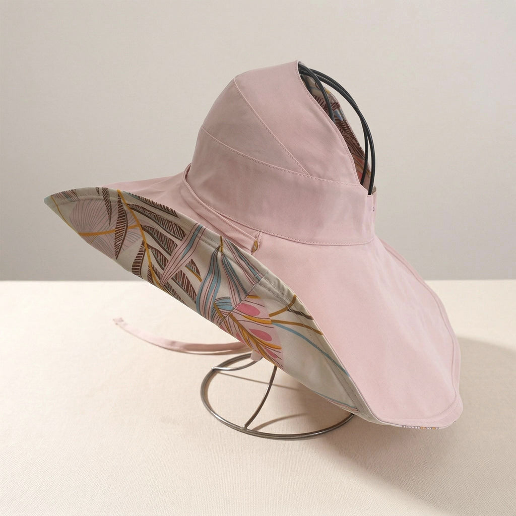 Anna-Kaci Women's Reversible Wide Brim Sun Hat UV Protection Floral Print Beach Outdoor Bucket Hat