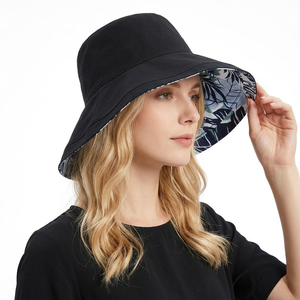 Anna-Kaci Women's Reversible Floral Bucket Hat Wide Brim Sun Hat UV Protection Beach Travel Cap
