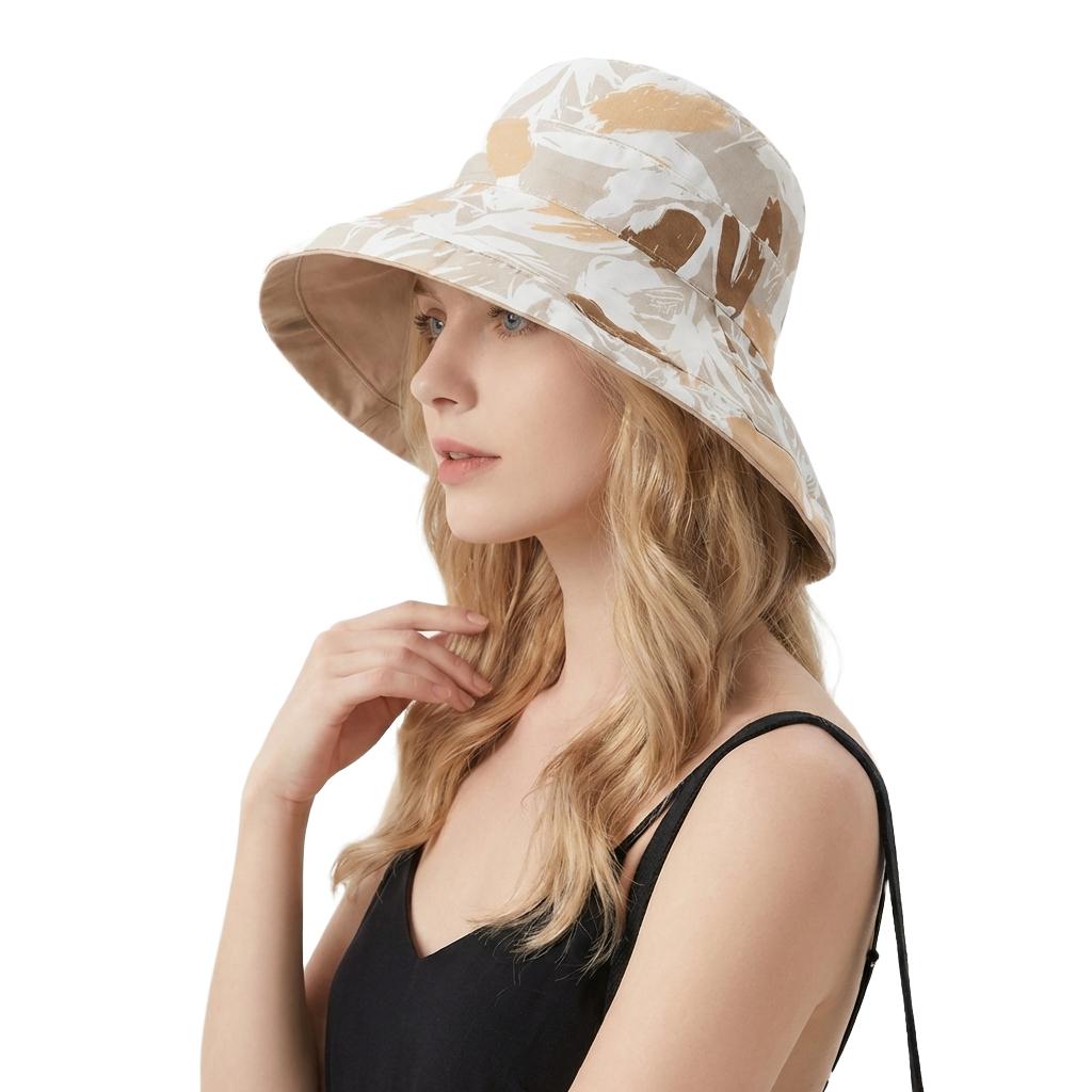 Anna-Kaci Women's Reversible Floral Bucket Hat Wide Brim Sun Hat UV Protection Beach Travel Cap
