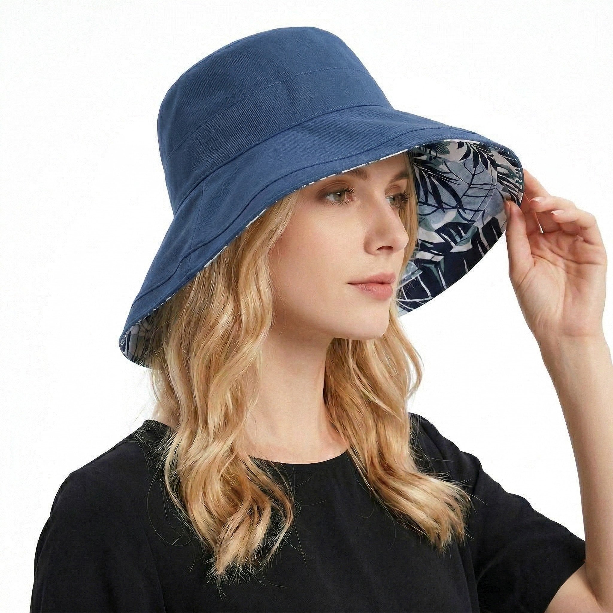 Anna-Kaci Women's Reversible Floral Bucket Hat Wide Brim Sun Hat UV Protection Beach Travel Cap