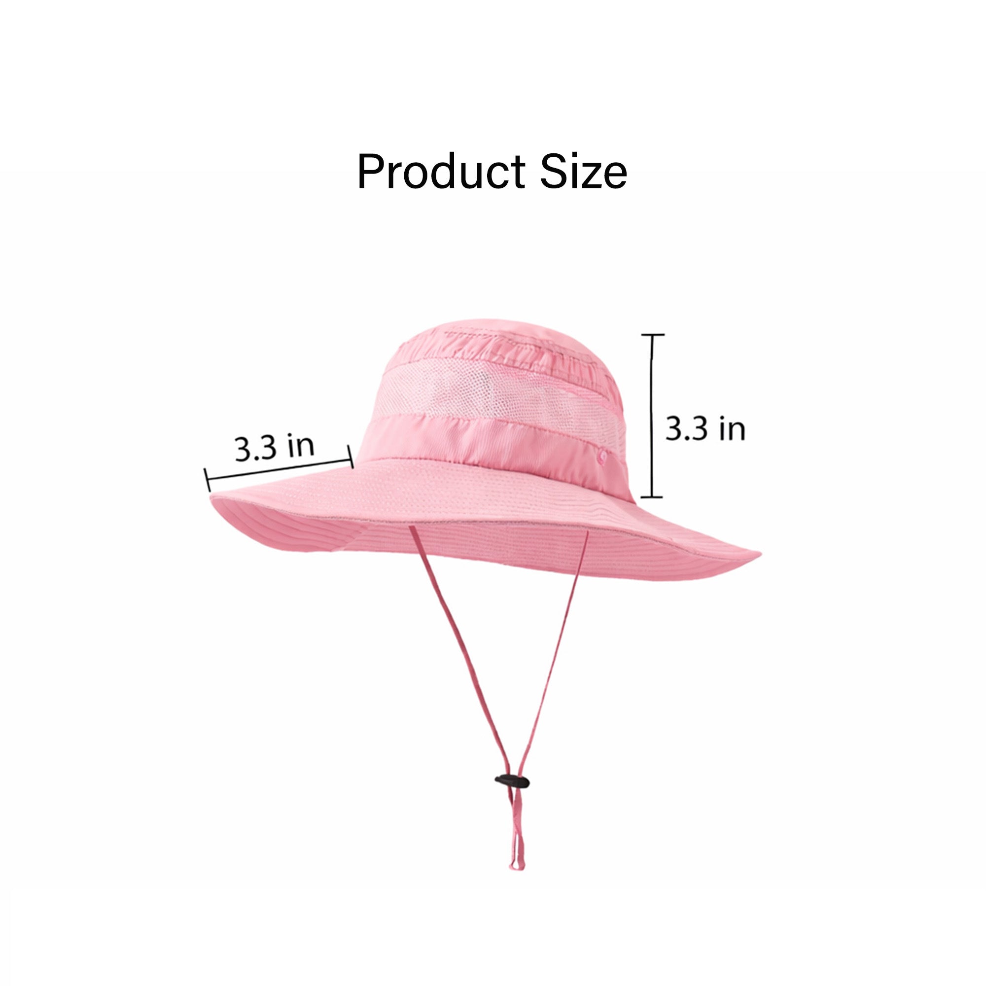 Anna-Kaci Women Wide Brim Sun Hat with Ponytail Opening Adjustable Chin Strap Breathable Mesh Panel