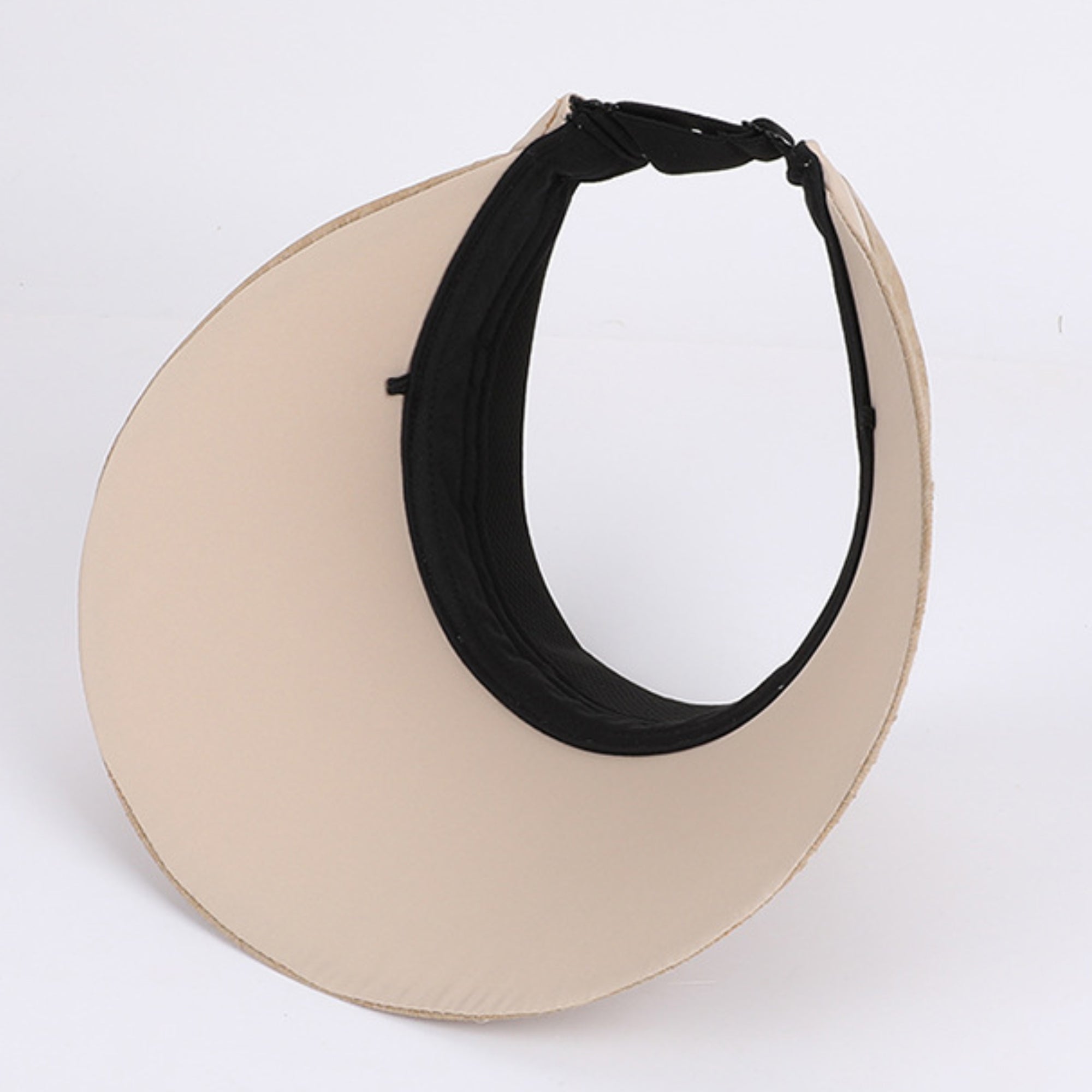 Anna-Kaci Women Wide Brim Visor Hat Pleated Design Adjustable Back Strap Sun Visor with Bow Detail