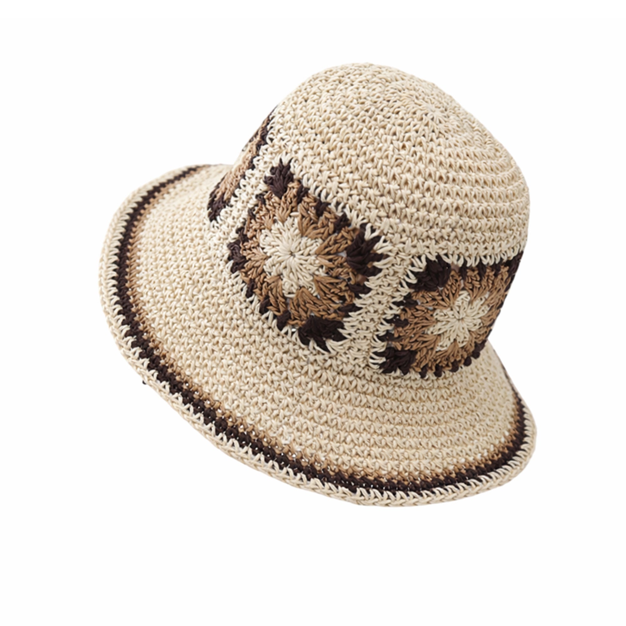 Anna-Kaci Women Bucket Hat Wide Brim Crochet Pattern Lightweight Casual Sun Hat