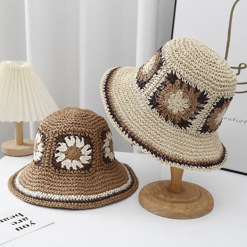 Anna-Kaci Women Bucket Hat Wide Brim Crochet Pattern Lightweight Casual Sun Hat