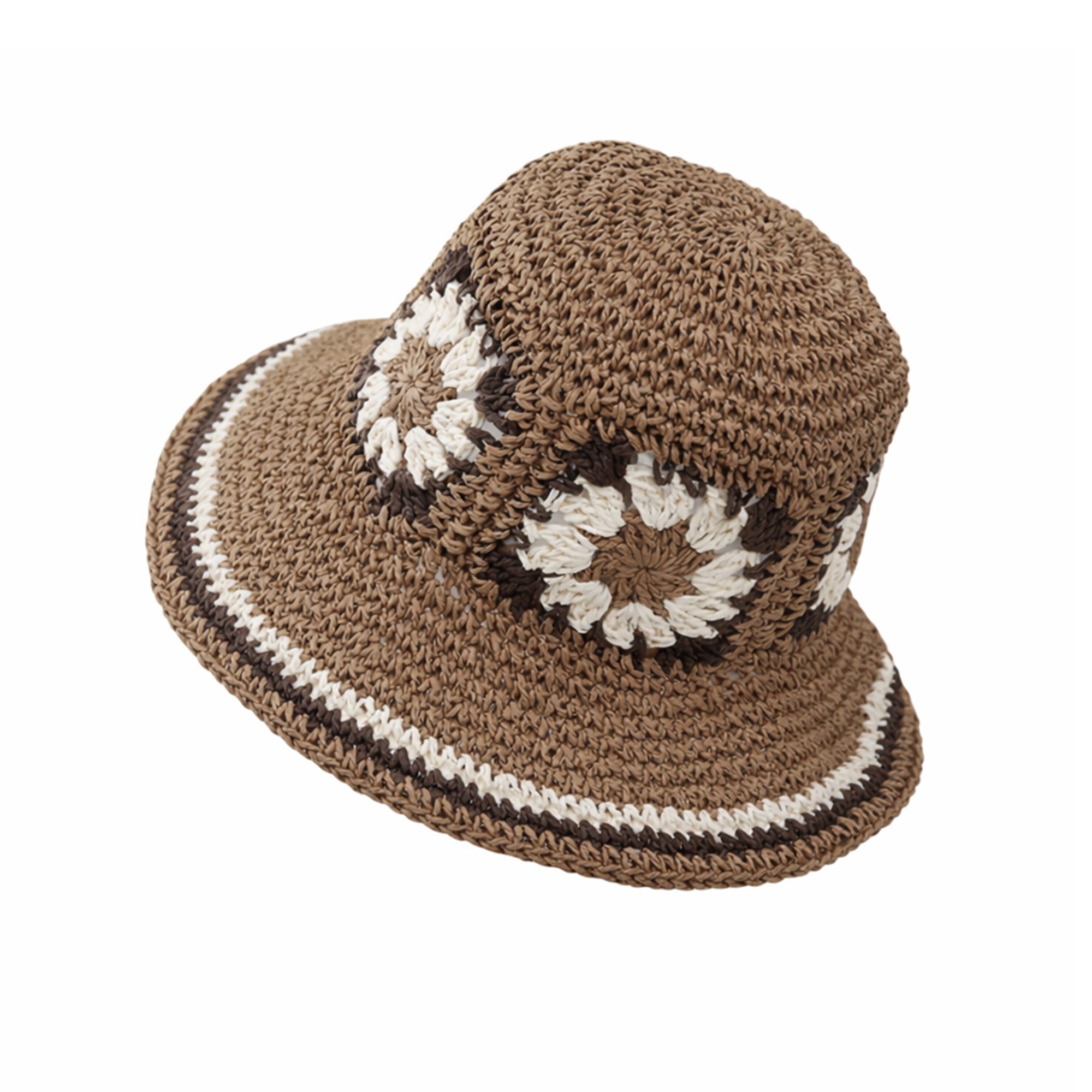 Anna-Kaci Women Bucket Hat Wide Brim Crochet Pattern Lightweight Casual Sun Hat