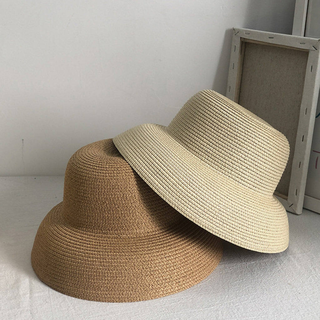 Anna-Kaci Women Wide Brim Bucket Hat Lightweight Woven Sun Hat Classic Solid Casual Hat