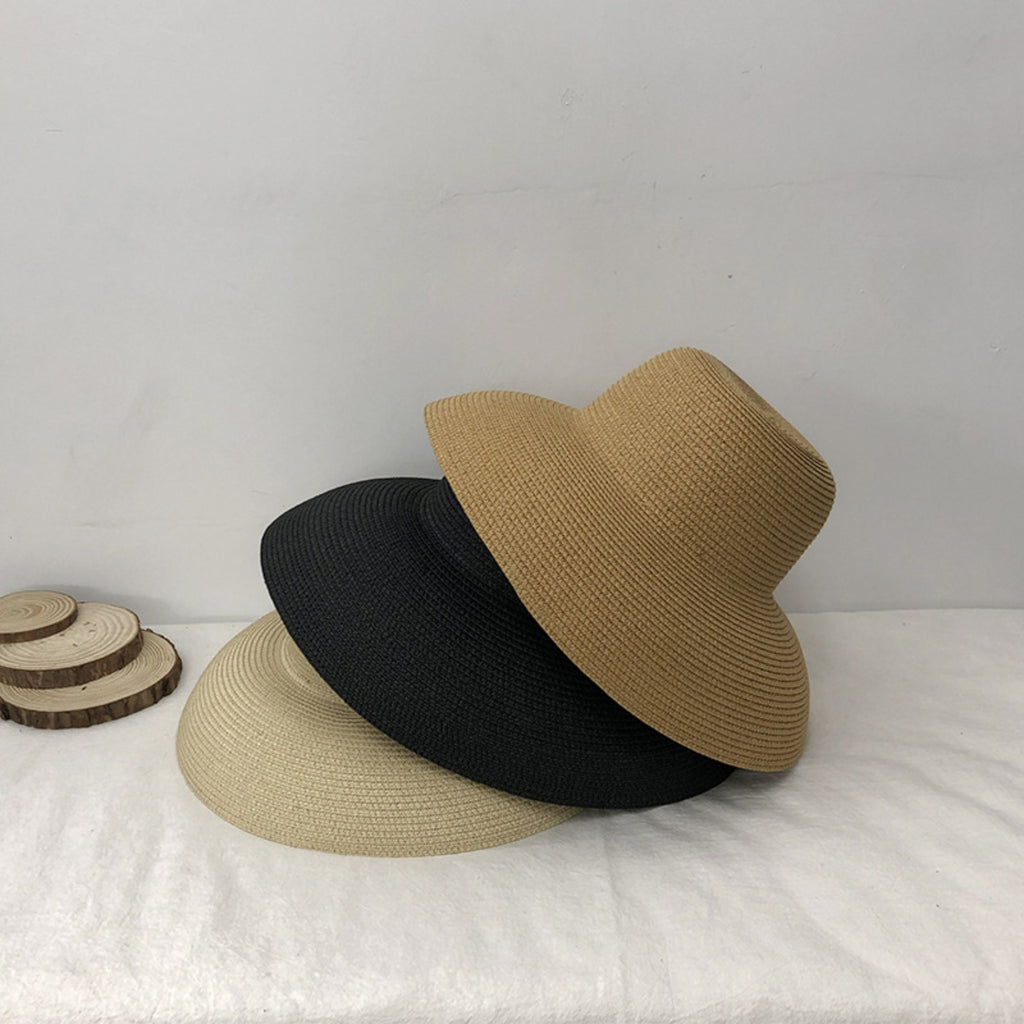 Anna-Kaci Women Wide Brim Bucket Hat Lightweight Woven Sun Hat Classic Solid Casual Hat