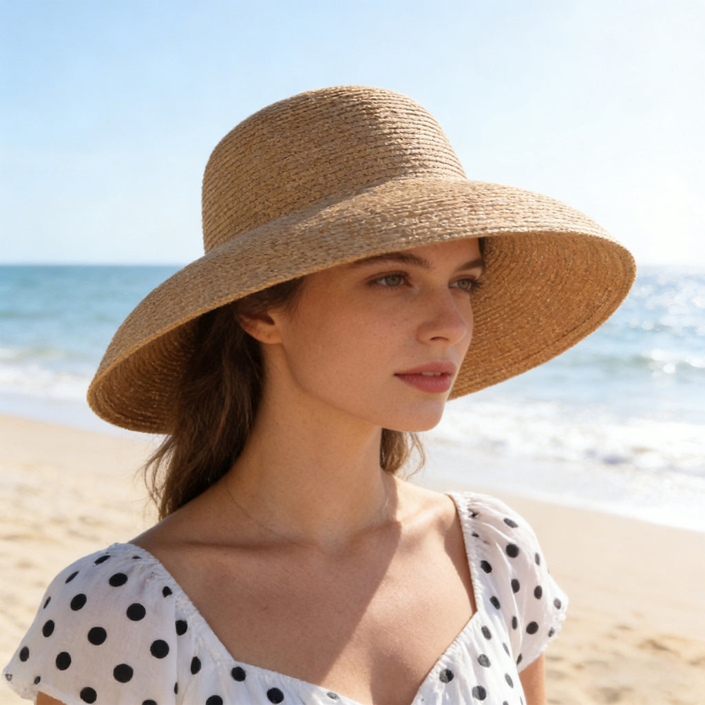 Anna-Kaci Women Wide Brim Bucket Hat Lightweight Woven Sun Hat Classic Solid Casual Hat