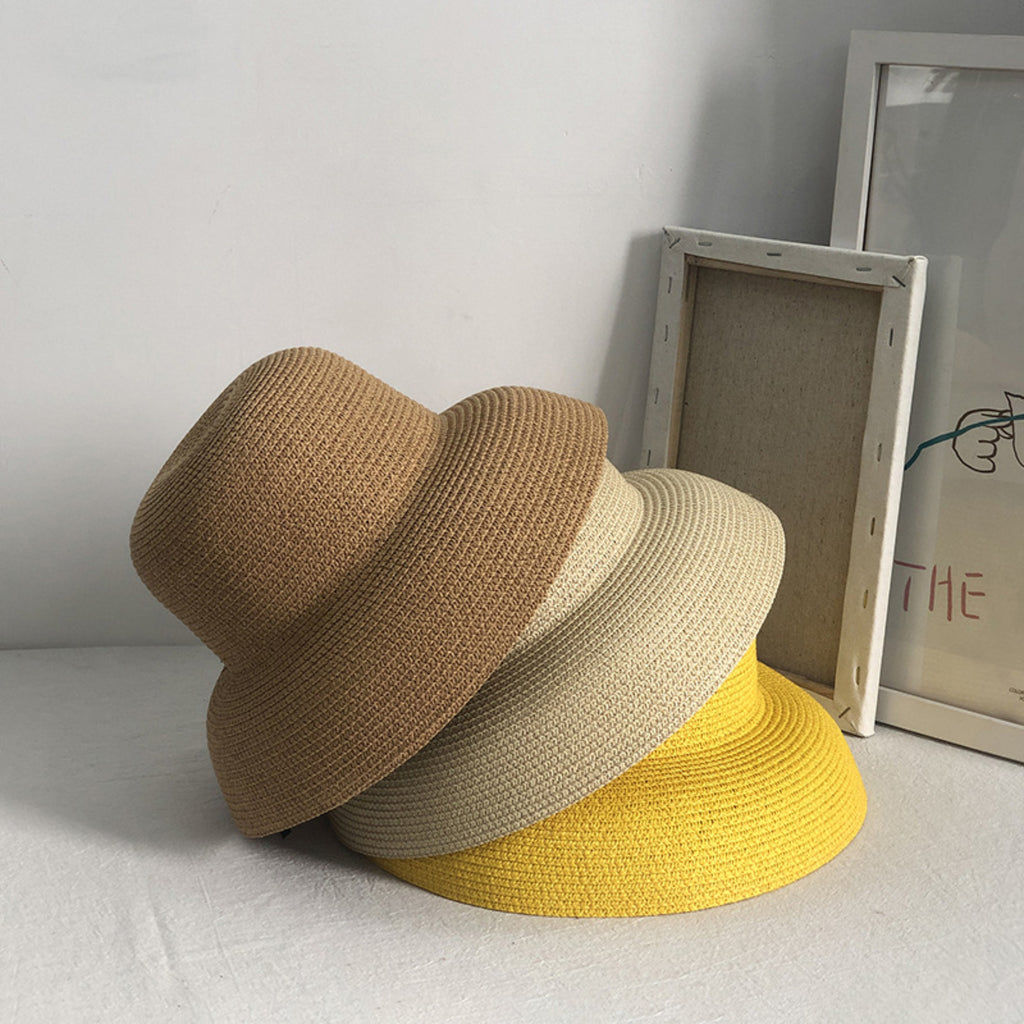 Anna-Kaci Women Wide Brim Bucket Hat Lightweight Woven Sun Hat Classic Solid Casual Hat