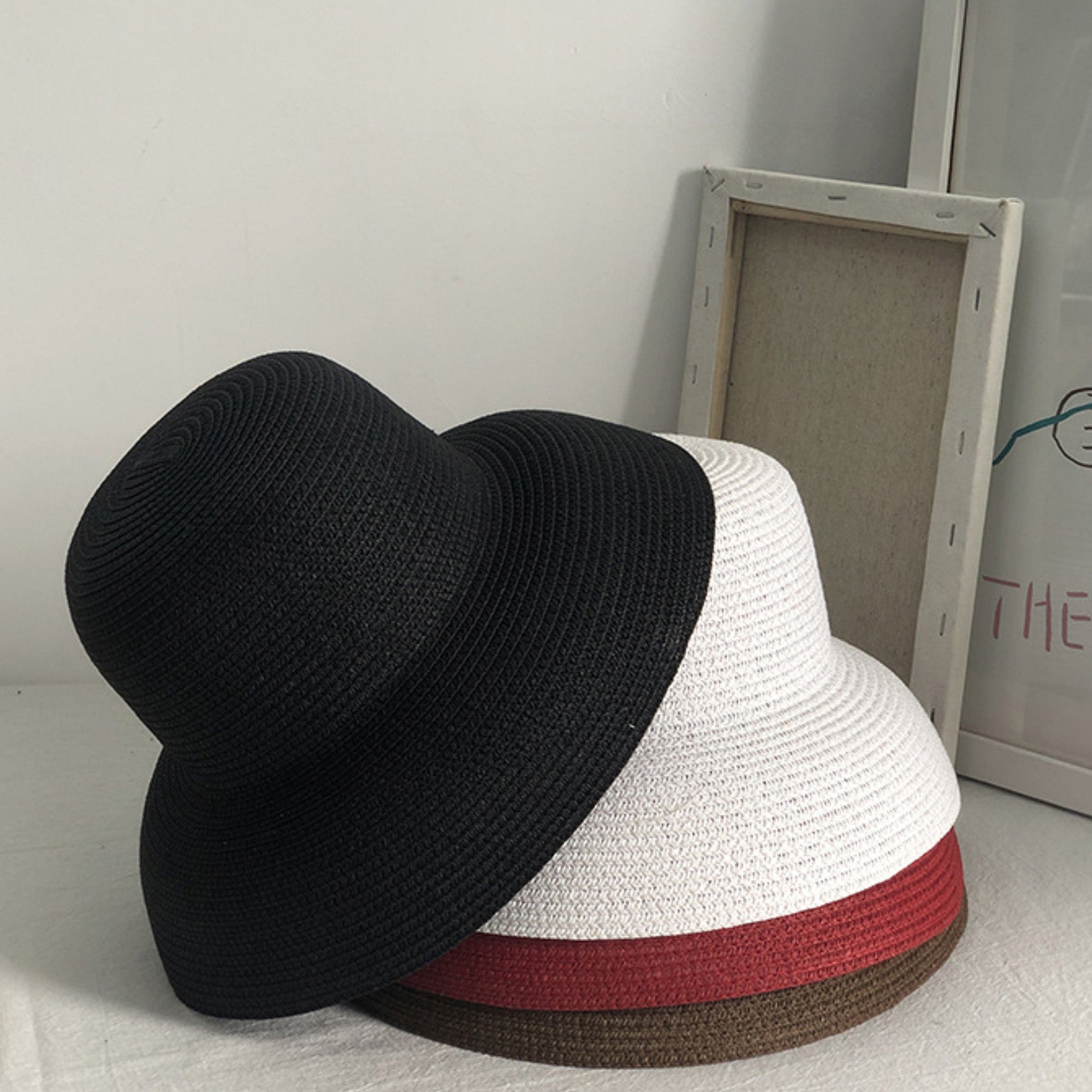 Anna-Kaci Women Wide Brim Bucket Hat Lightweight Woven Sun Hat Classic Solid Casual Hat