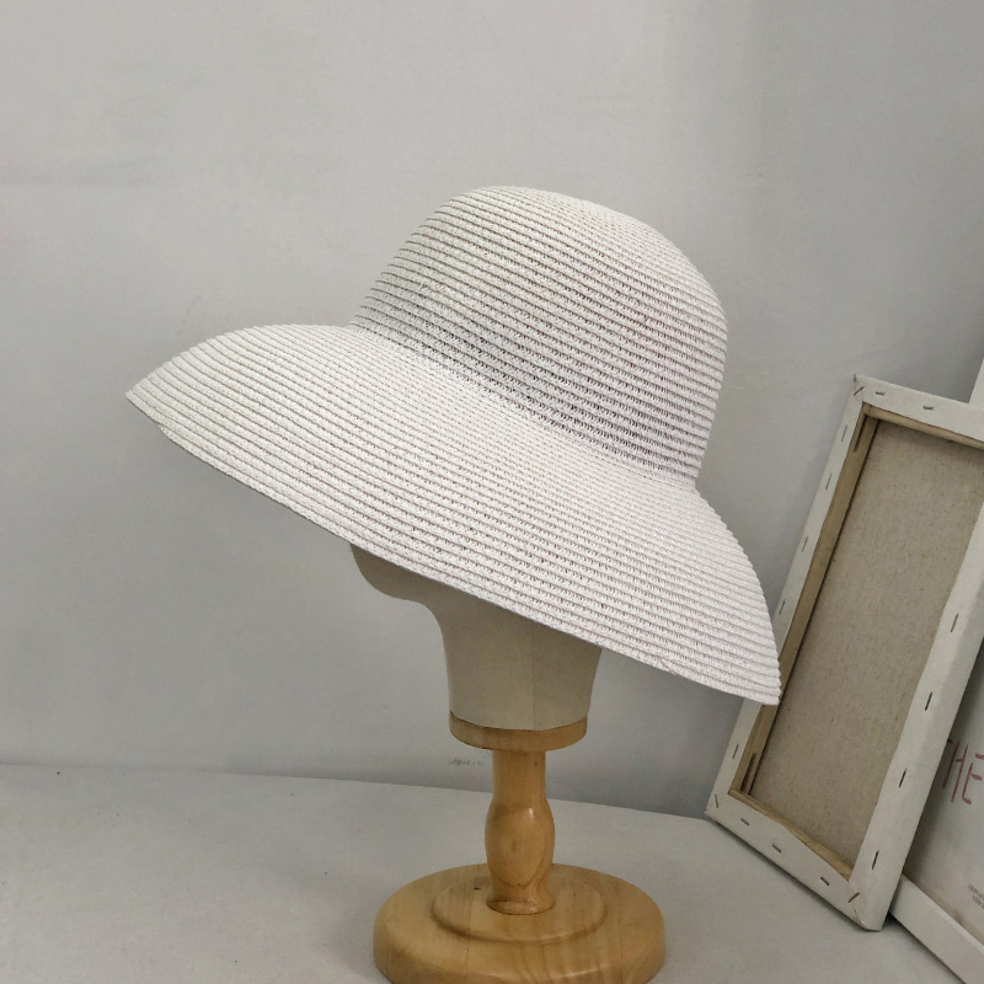 Anna-Kaci Women Wide Brim Bucket Hat Lightweight Woven Sun Hat Classic Solid Casual Hat