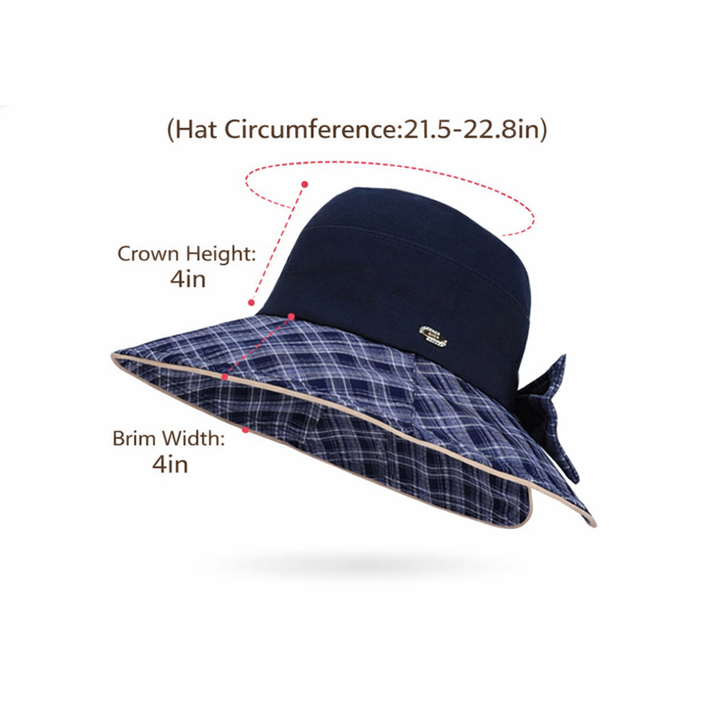 Anna-Kaci Wide Brim Sun Hat with Bow Detail Adjustable Fit Summer Bucket Hat