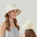 Anna-Kaci Wide Brim Sun Hat with Chin Strap Adjustable Fit UV Protection Bucket Hat
