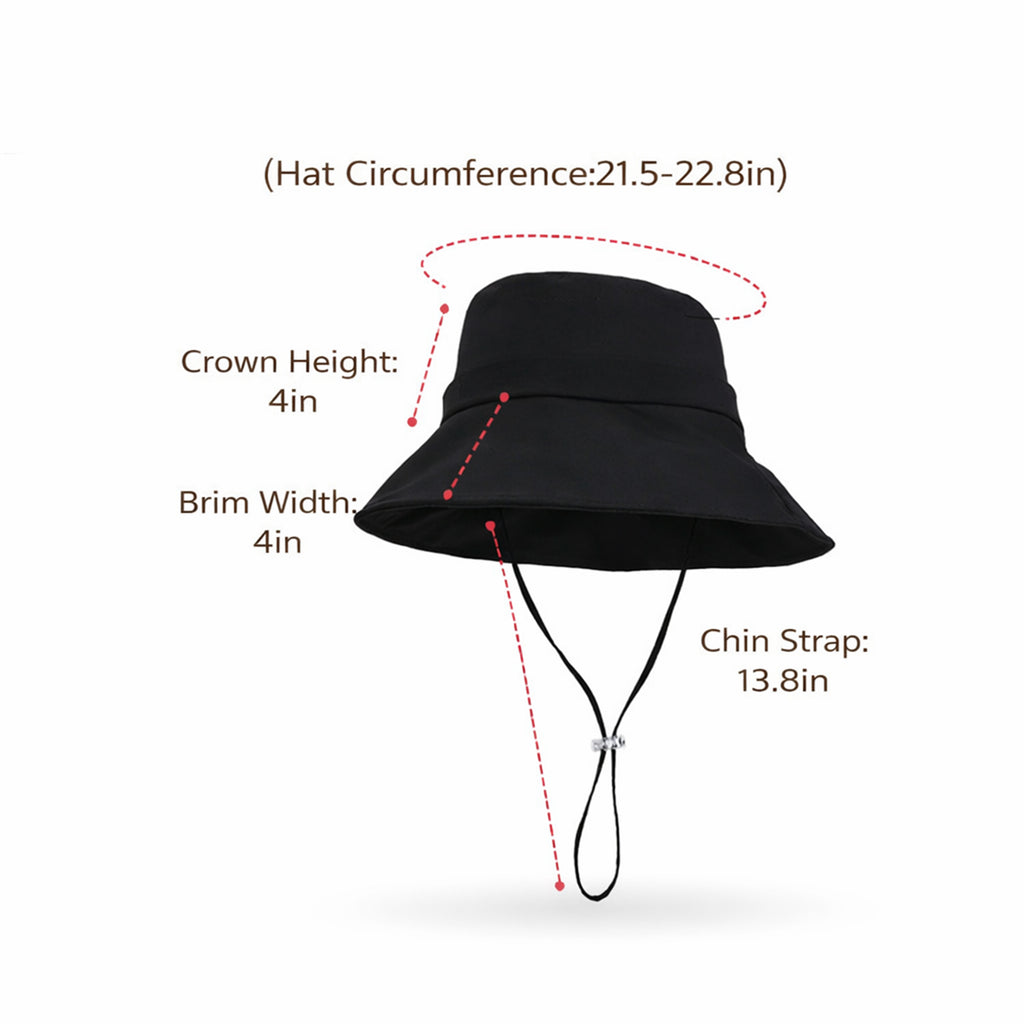 Anna-Kaci Wide Brim Sun Hat with Chin Strap Adjustable Fit UV Protection Bucket Hat