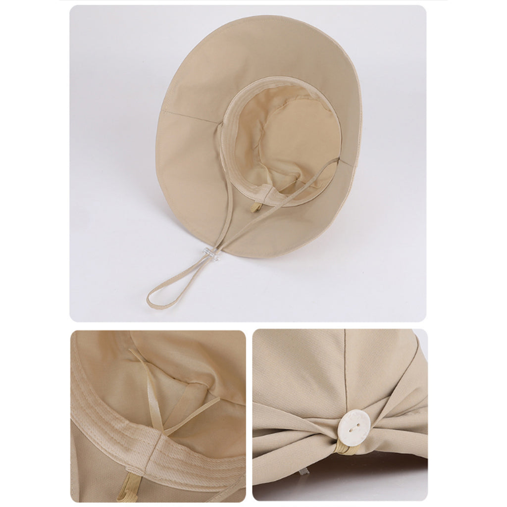 Anna-Kaci Wide Brim Sun Hat with Chin Strap Adjustable Fit UV Protection Bucket Hat