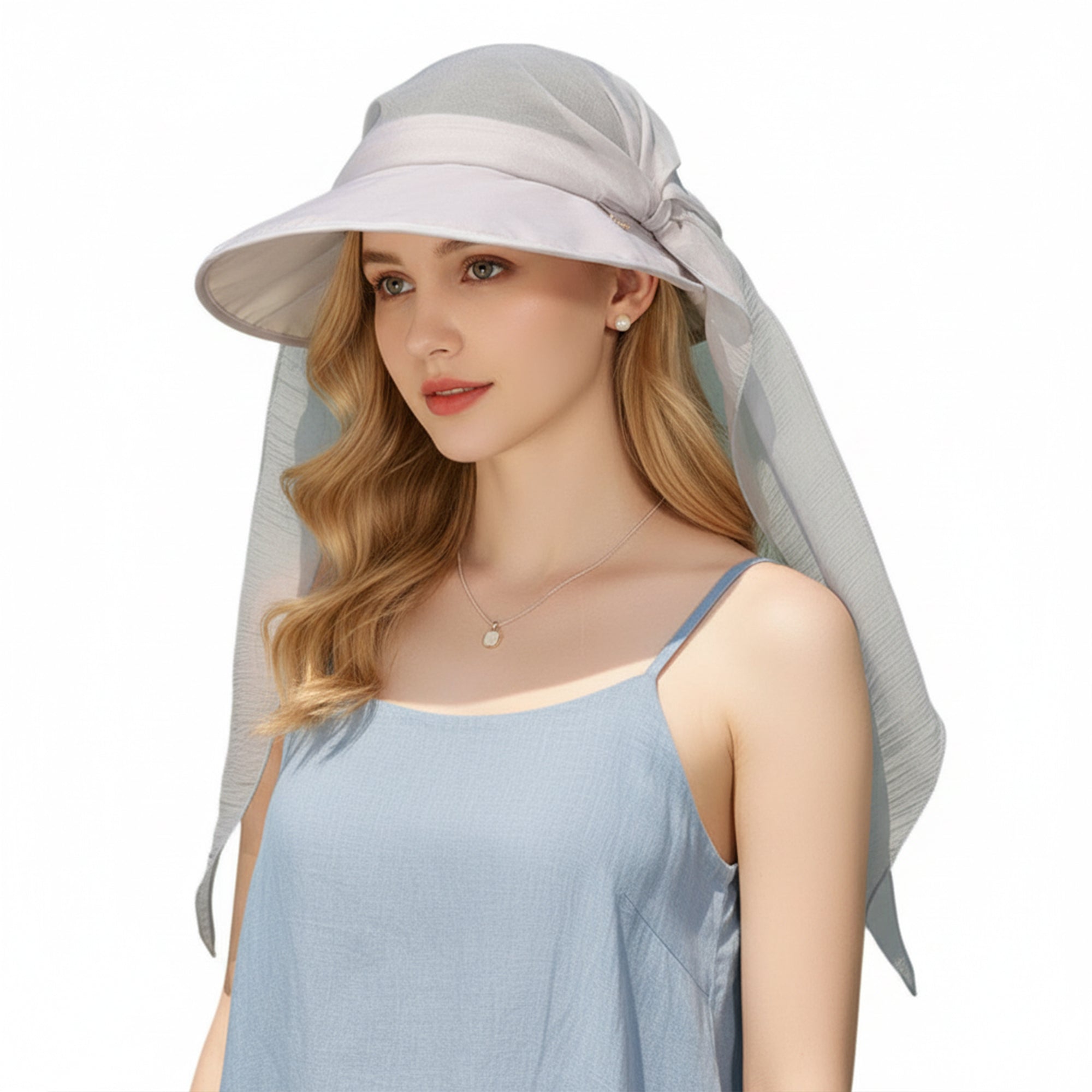 Anna-Kaci Wide Brim Sun Hat with Neck Flap Convertible Headband UV Protection Summer Hat