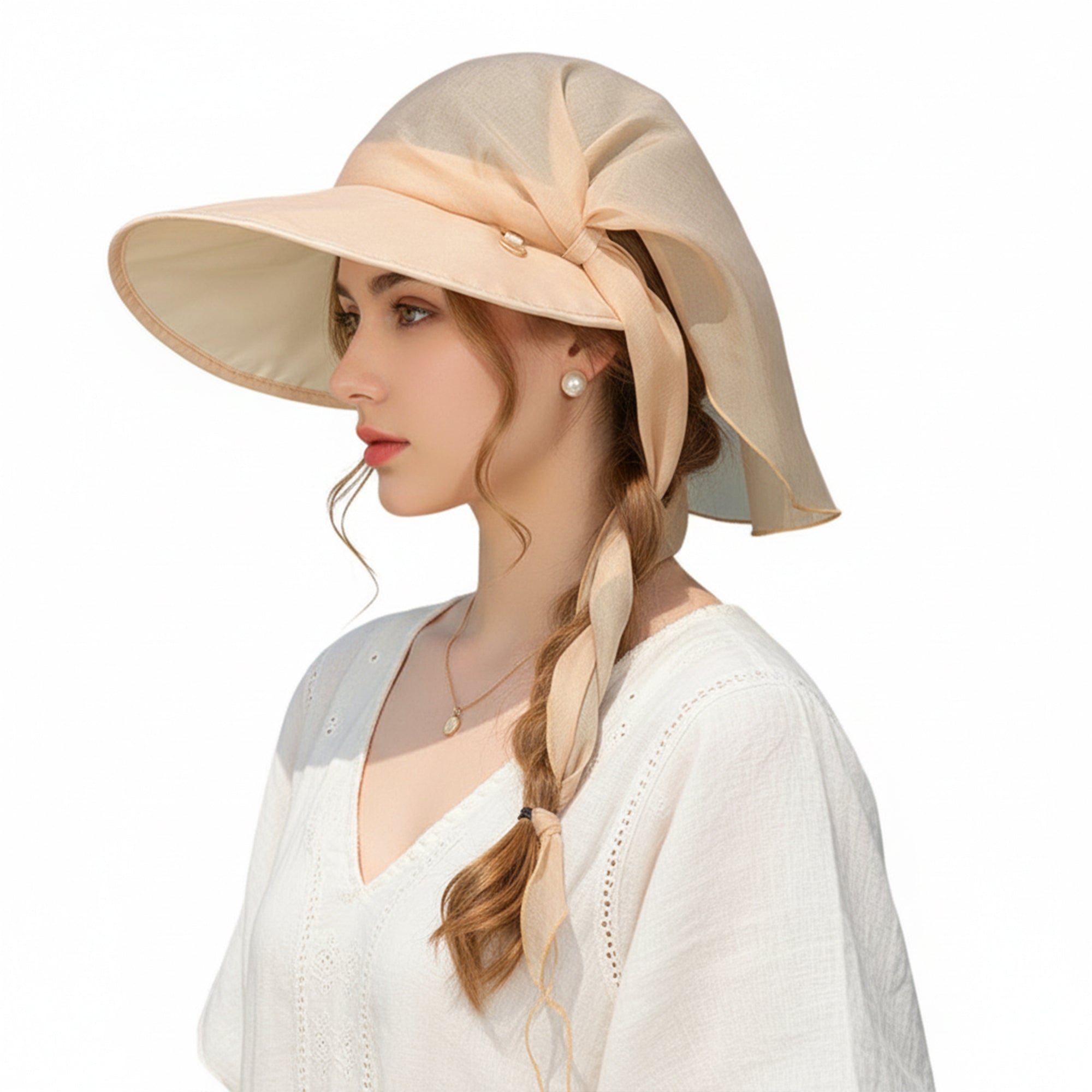 Anna-Kaci Wide Brim Sun Hat with Neck Flap Convertible Headband UV Protection Summer Hat