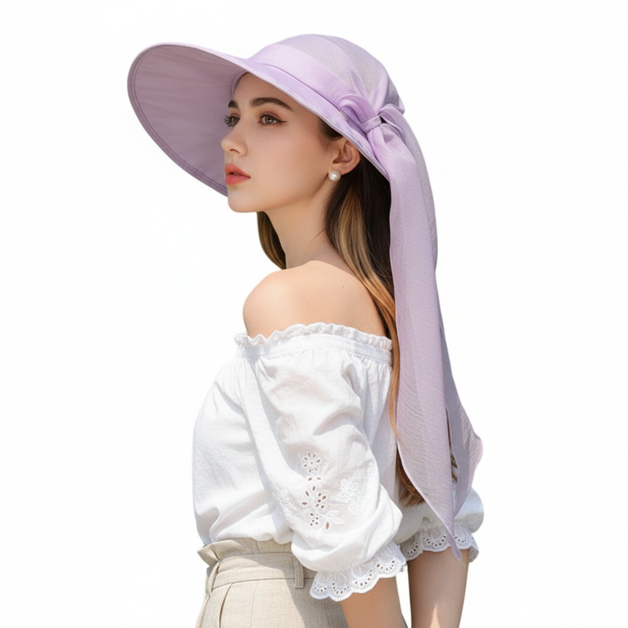 Anna-Kaci Wide Brim Sun Hat with Neck Flap Convertible Headband UV Protection Summer Hat