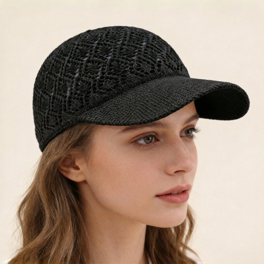 Anna-Kaci Women's Breathable Crochet Baseball Cap, Adjustable Summer Lightweight Mesh Dad Hat