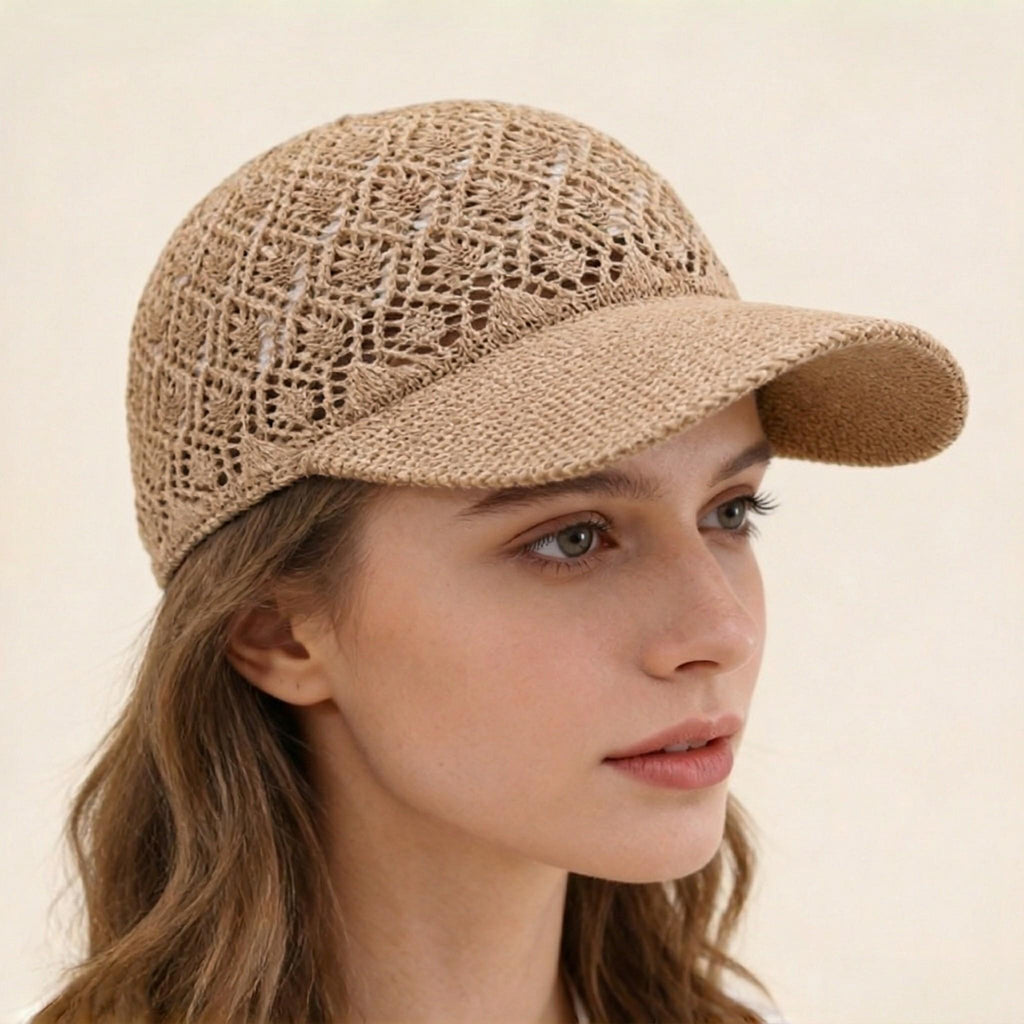 Anna-Kaci Women's Breathable Crochet Baseball Cap, Adjustable Summer Lightweight Mesh Dad Hat