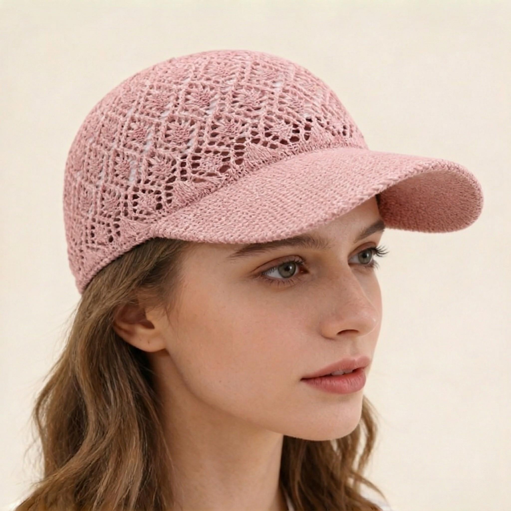 Anna-Kaci Women's Breathable Crochet Baseball Cap, Adjustable Summer Lightweight Mesh Dad Hat