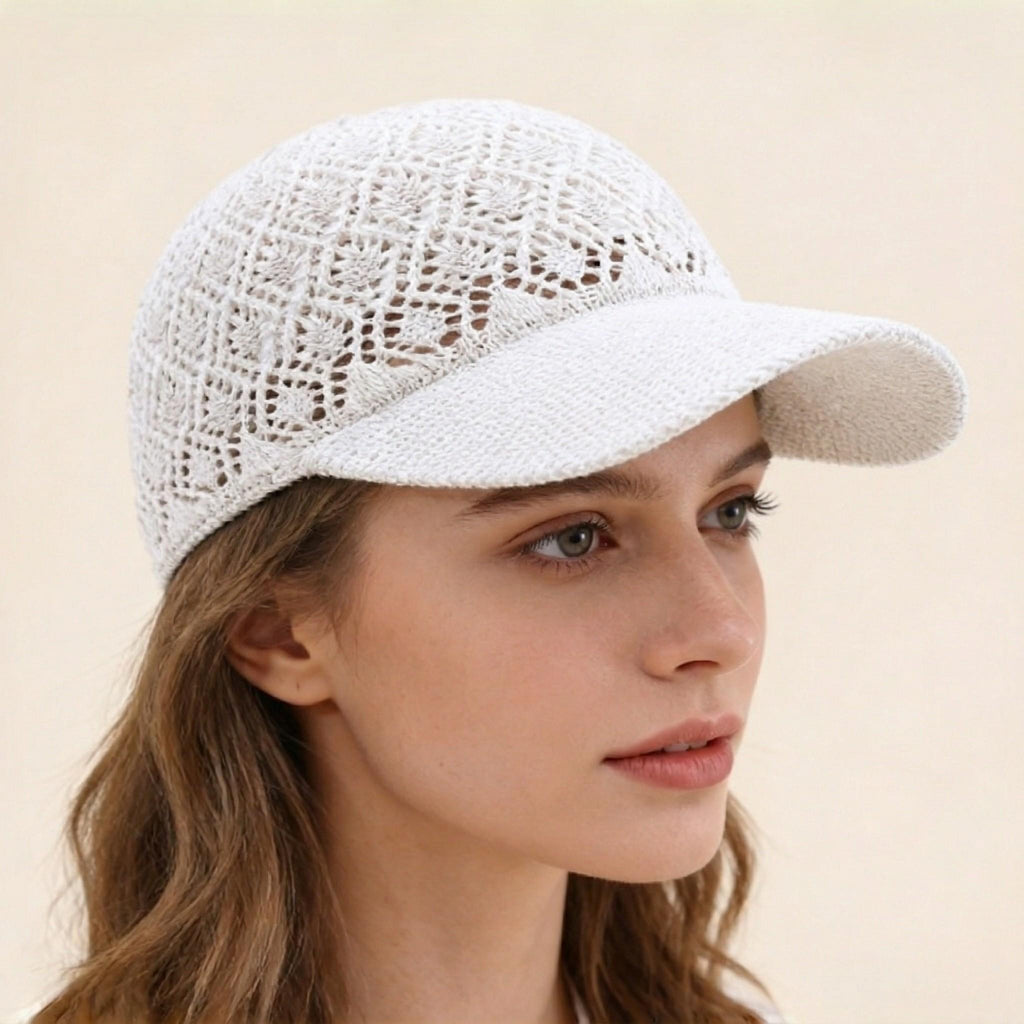 Anna-Kaci Women's Breathable Crochet Baseball Cap, Adjustable Summer Lightweight Mesh Dad Hat
