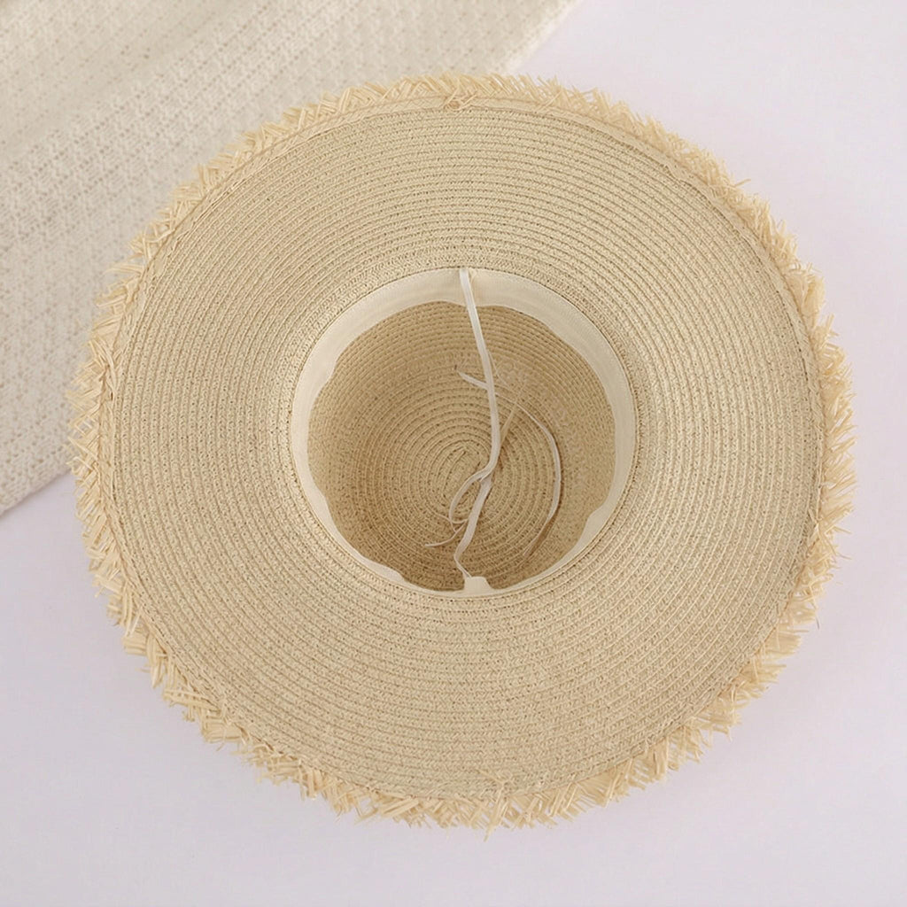 Anna-Kaci Womens Wide Brim Straw Sun Hat with Lace Tie Breathable Summer Beach Floppy Hat