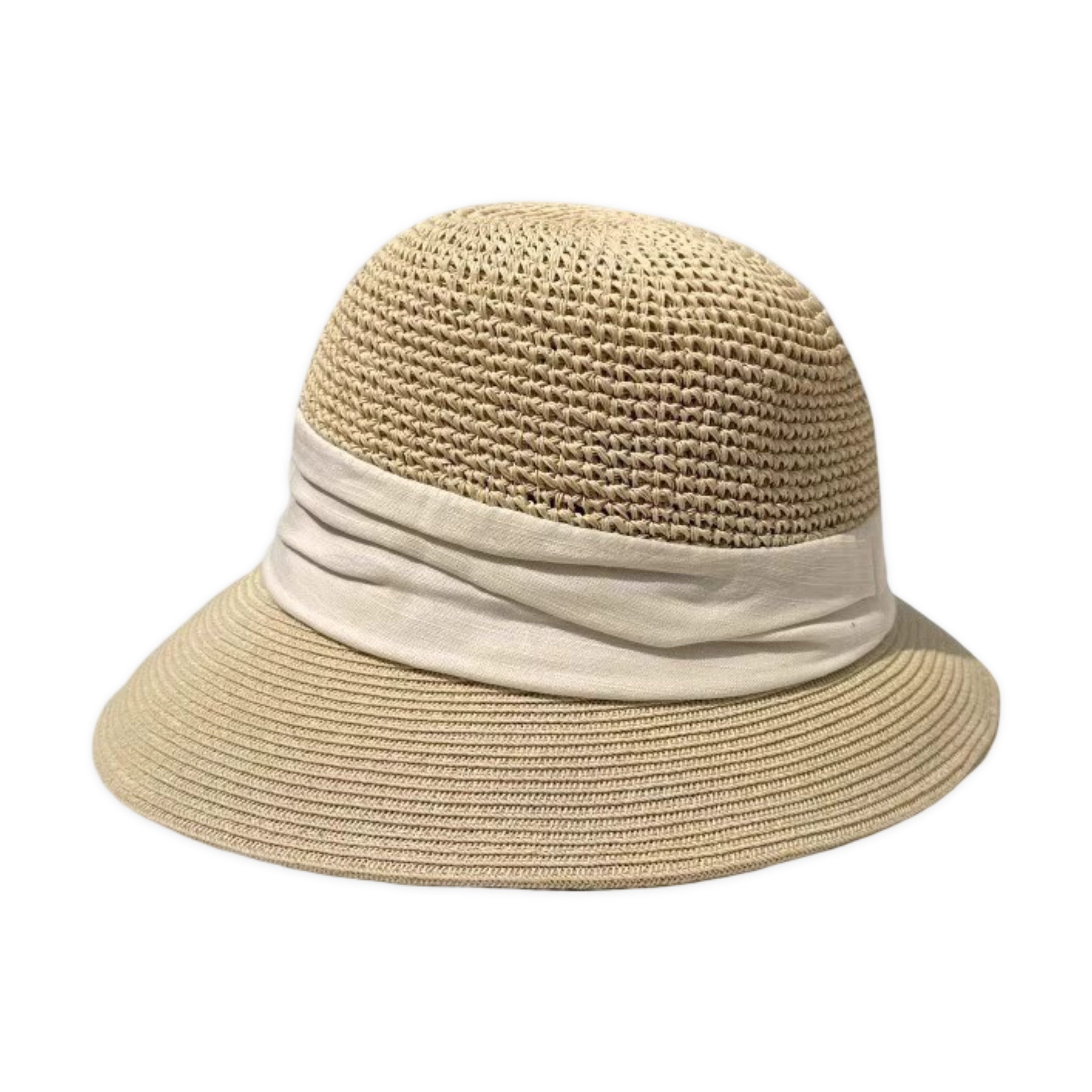 Anna-Kaci Womens Straw Sun Hat Asymmetric Brim Breathable Lightweight Foldable Summer Hat