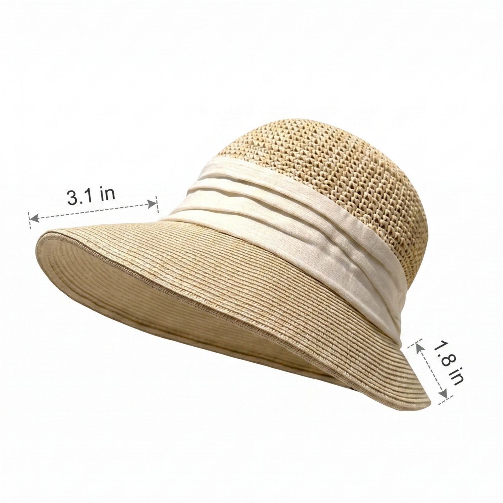 Anna-Kaci Womens Straw Sun Hat Asymmetric Brim Breathable Lightweight Foldable Summer Hat