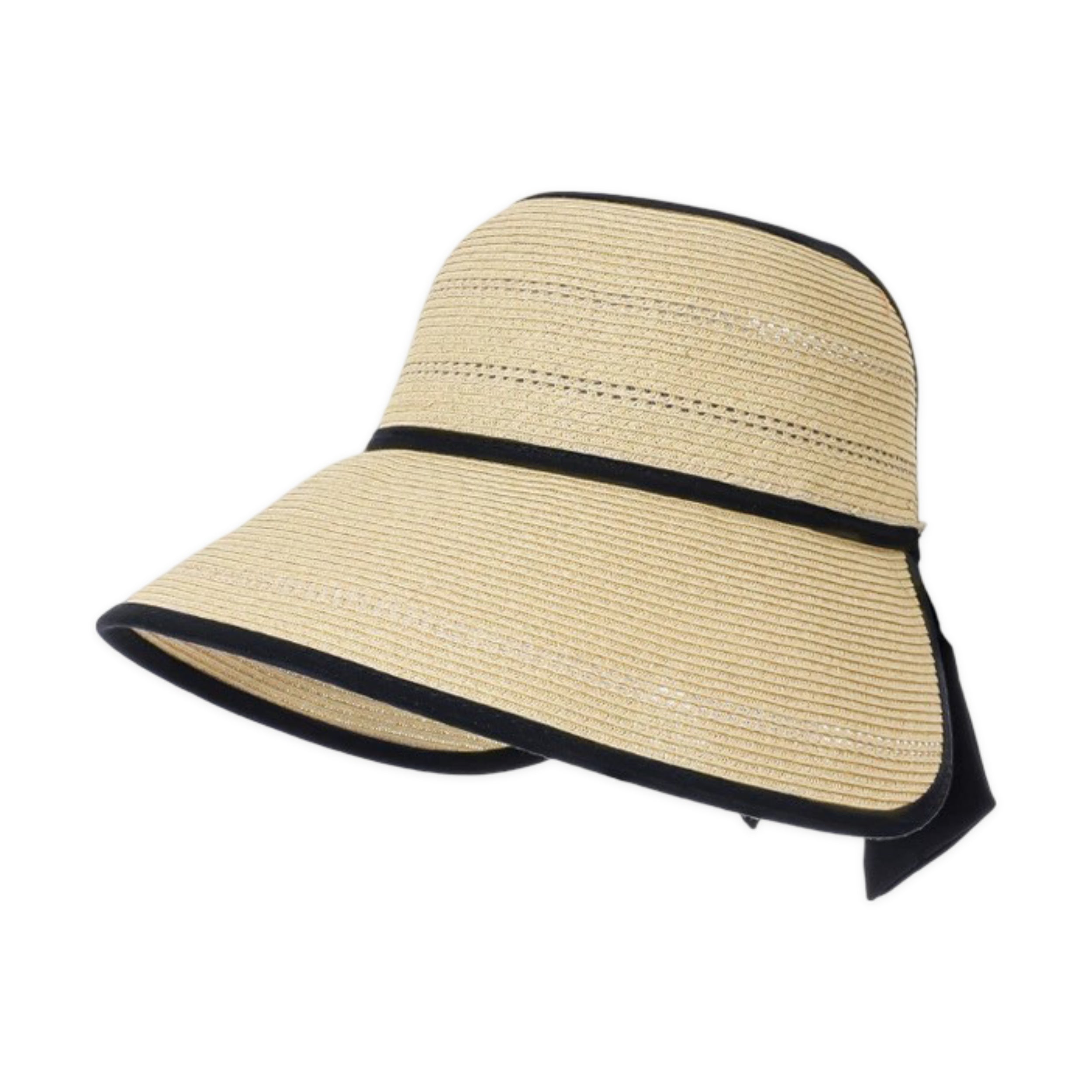 Anna-Kaci Womens Wide Brim Straw Visor Hat Breathable Foldable Summer Sun Hat Beach Vacation Hat