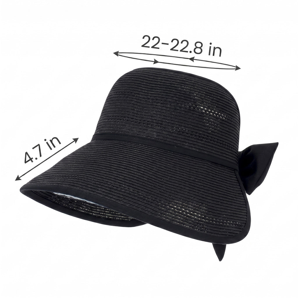 Anna-Kaci Womens Wide Brim Straw Visor Hat Breathable Foldable Summer Sun Hat Beach Vacation Hat