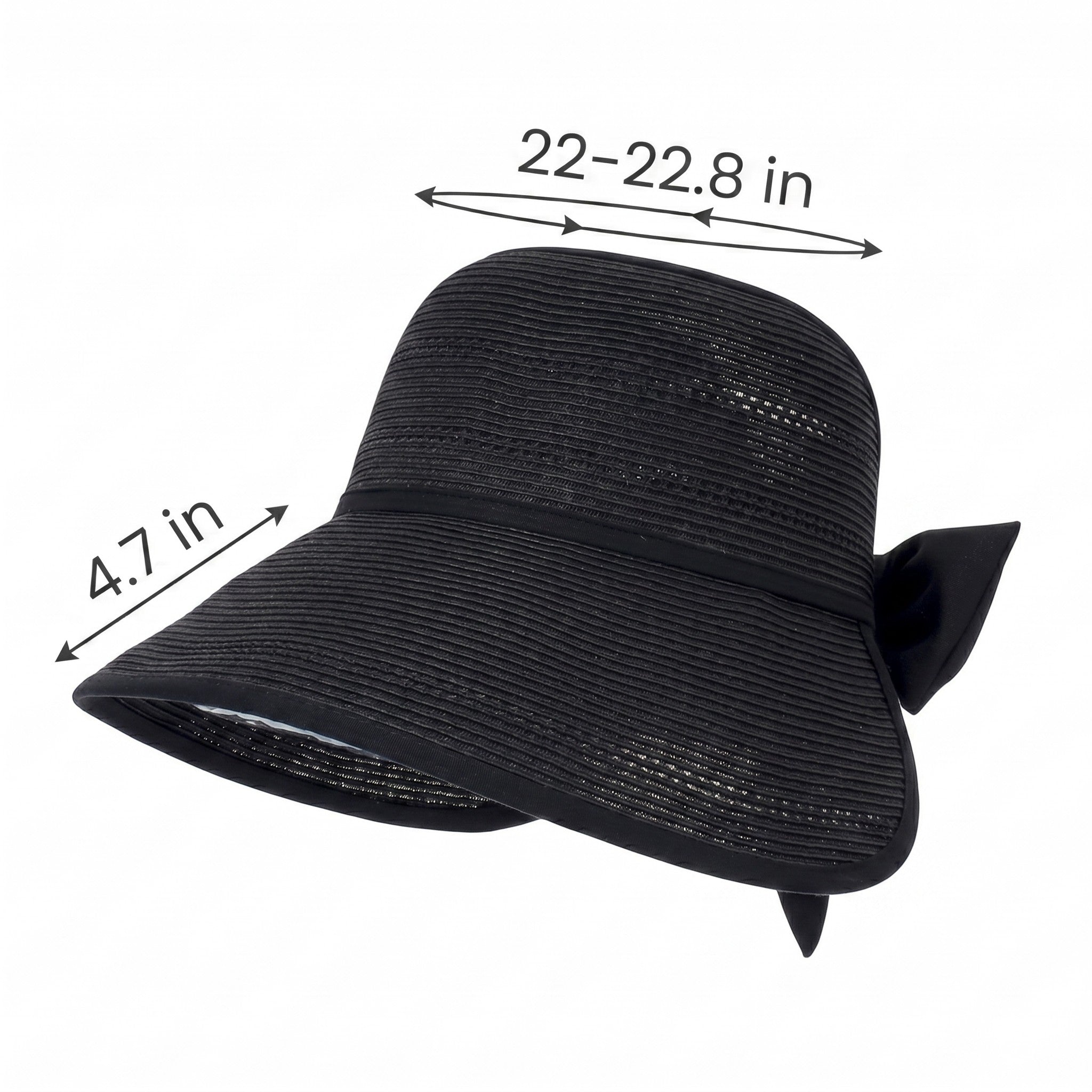Anna-Kaci Womens Wide Brim Straw Visor Hat Breathable Foldable Summer Sun Hat Beach Vacation Hat