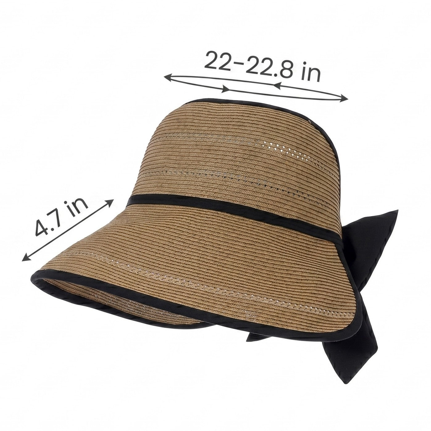 Anna-Kaci Womens Wide Brim Straw Visor Hat Breathable Foldable Summer Sun Hat Beach Vacation Hat