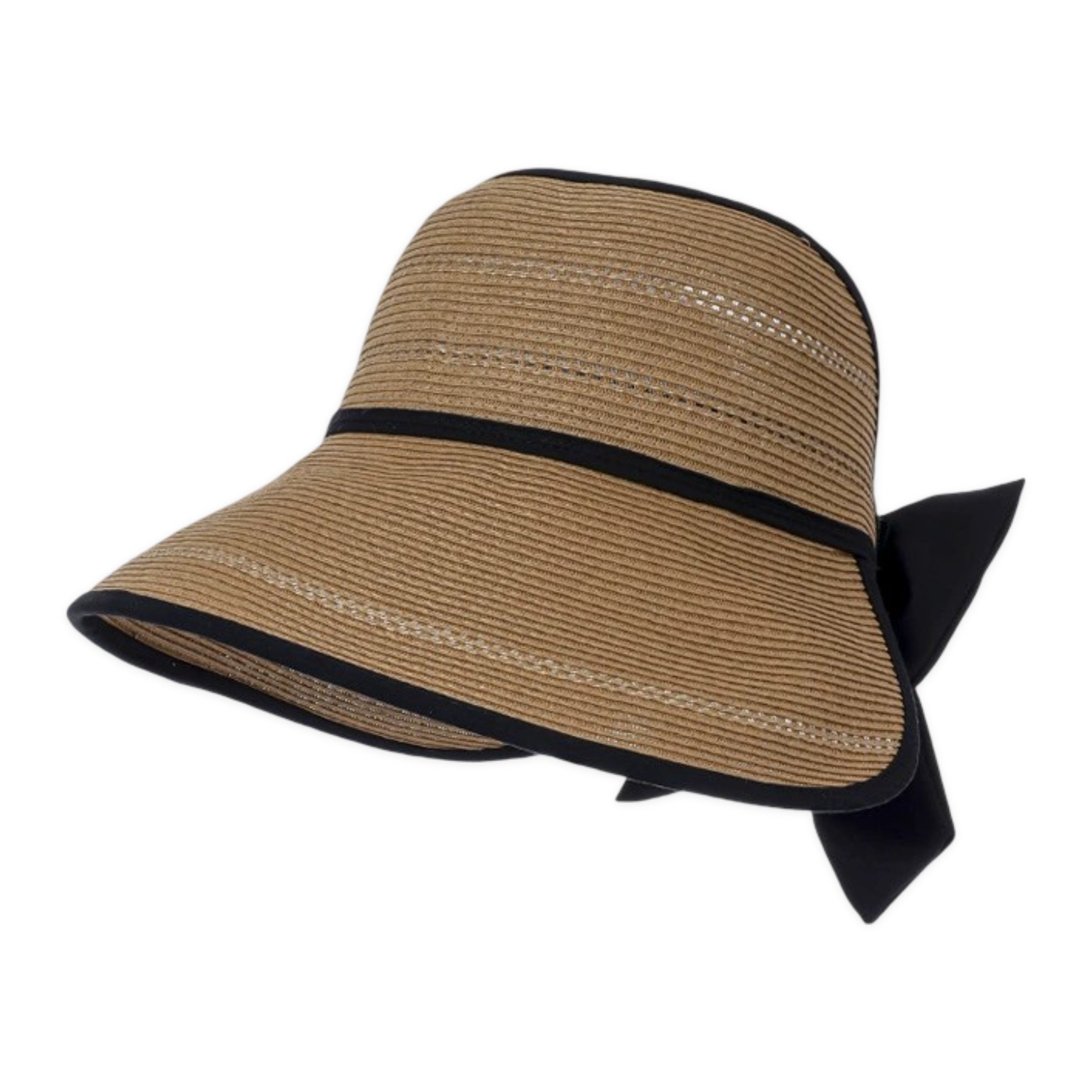 Anna-Kaci Womens Wide Brim Straw Visor Hat Breathable Foldable Summer Sun Hat Beach Vacation Hat