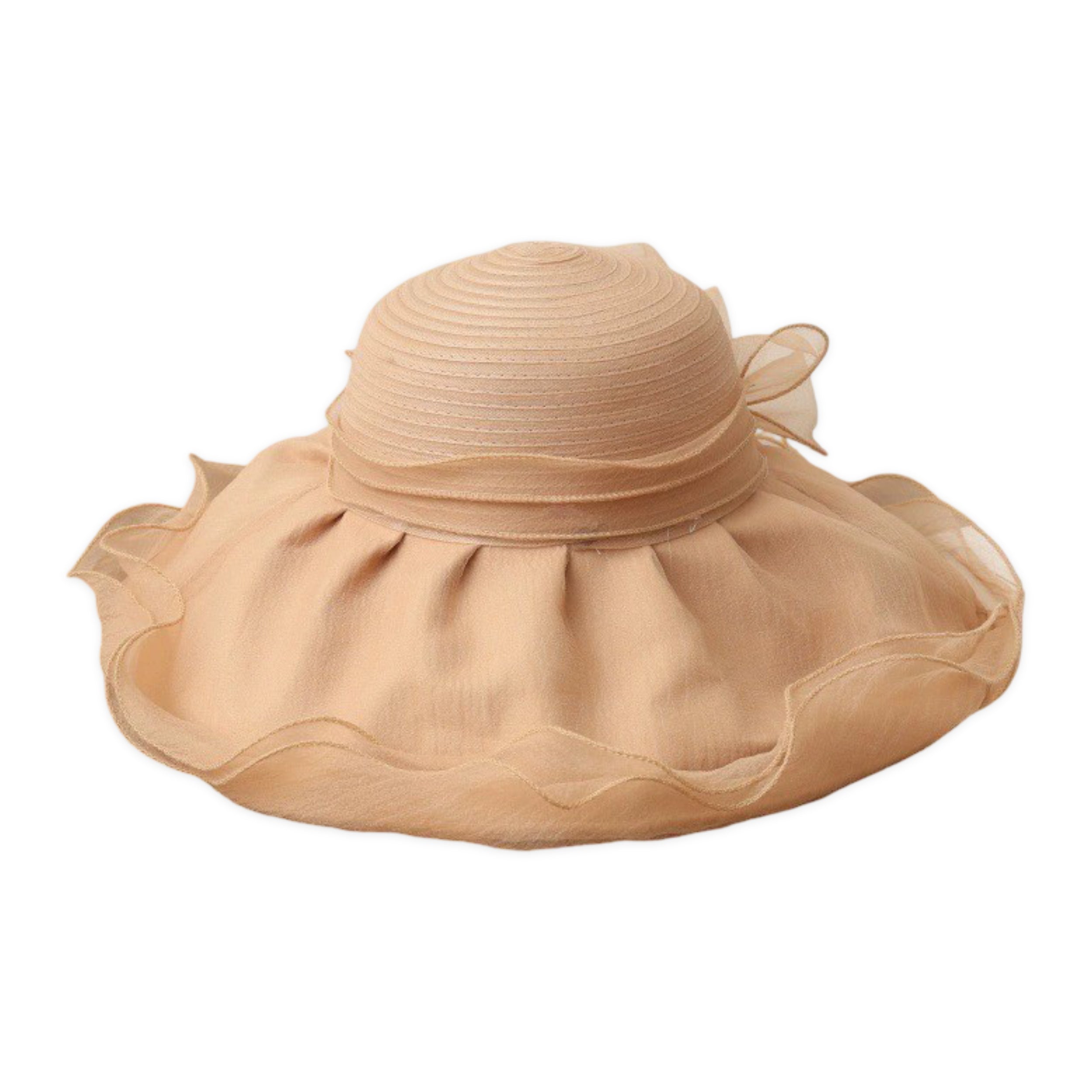Anna-Kaci Womens Wide Brim Straw Sun Hat Mesh Trim Elegant Summer Beach Vacation Hat