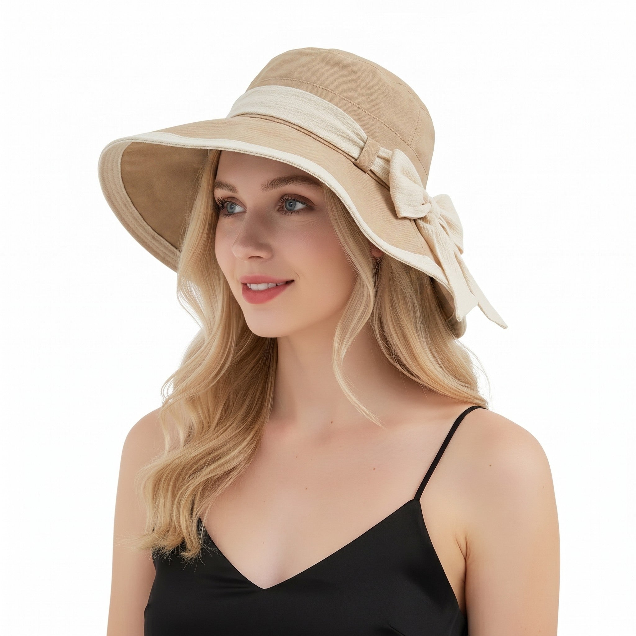 Anna-Kaci Womens Wide Brim Sun Hat with Bow Lightweight Foldable Beach Vacation Hat