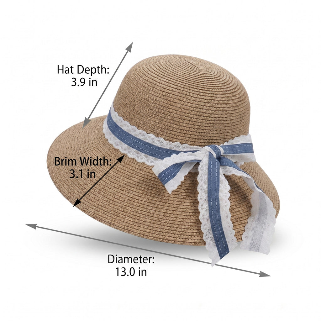 Anna-Kaci Womens Lightweight Wide Brim Straw Sun Hat Foldable Beach Summer UV Protection Hat