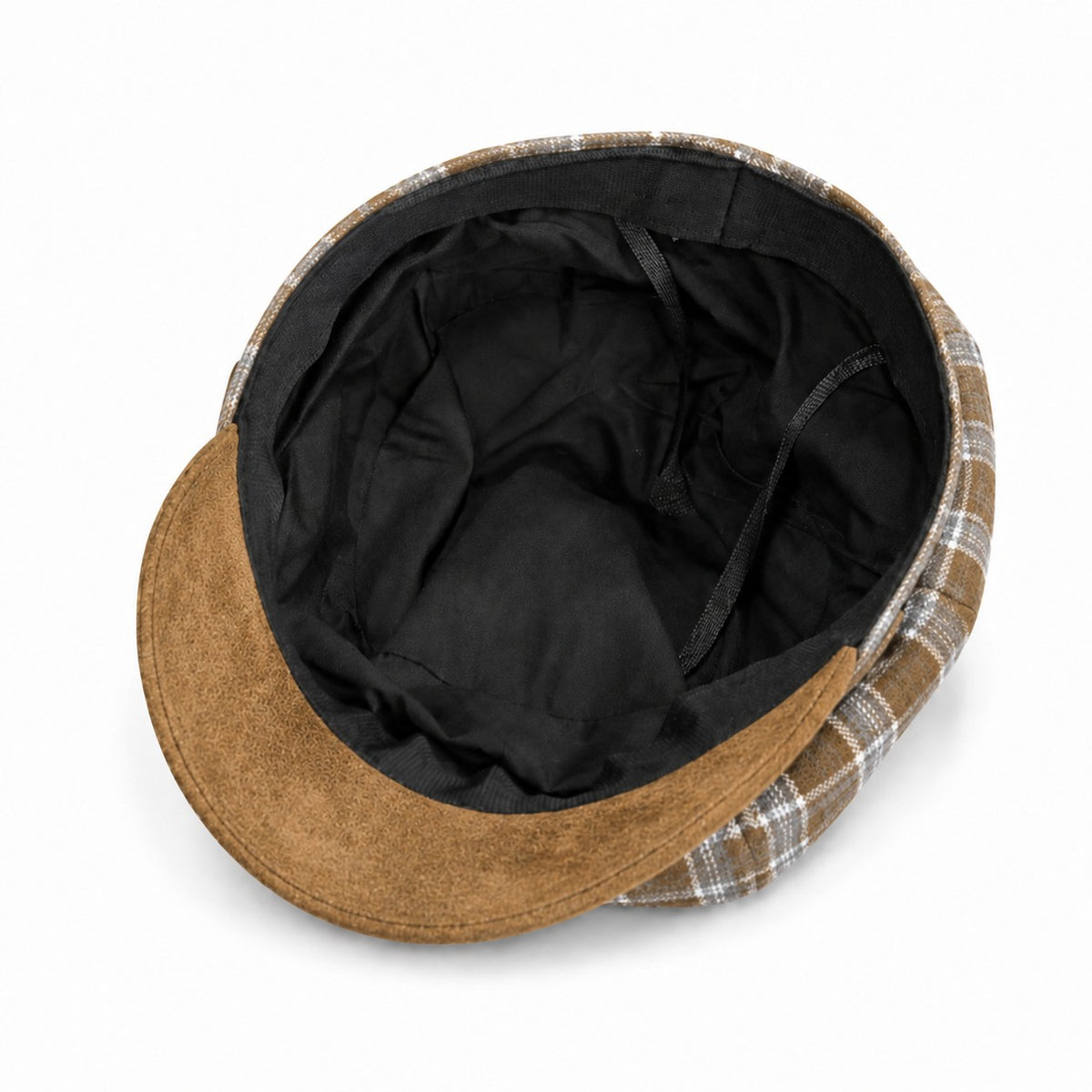 Plaid Newsboy Cap Vintage Baker Boy Hat Adjustable Buckle Band