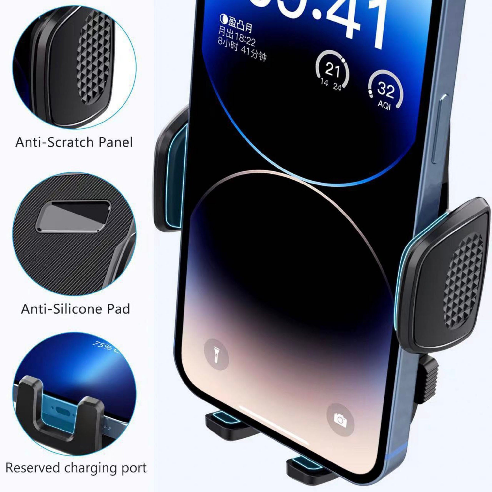 Anna-Kaci Car Phone Mount Air Vent Holder Adjustable Universal Smartphone Holder Secure Grip Navigation Mount