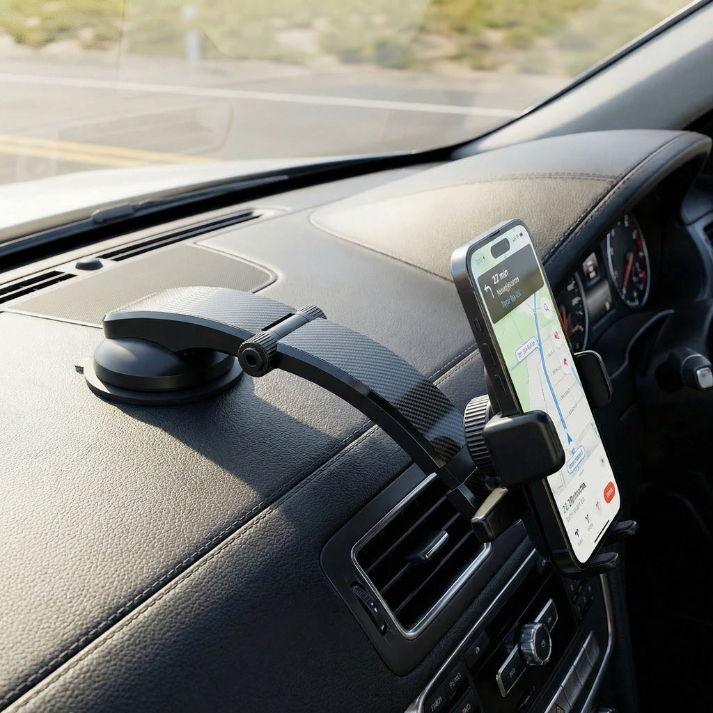 Anna-Kaci Car Phone Mount Holder with Suction Cup Adjustable Arm Dashboard Windshield Universal Holder