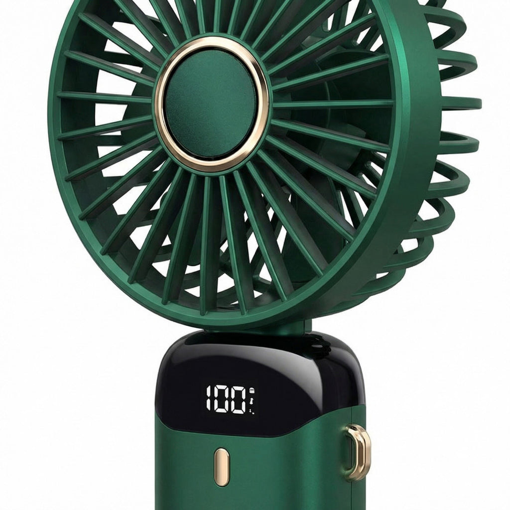 Anna-Kaci USB Rechargeable Mini Handheld Fan Portable Foldable Desk Fan with Digital Display Cooling Fan