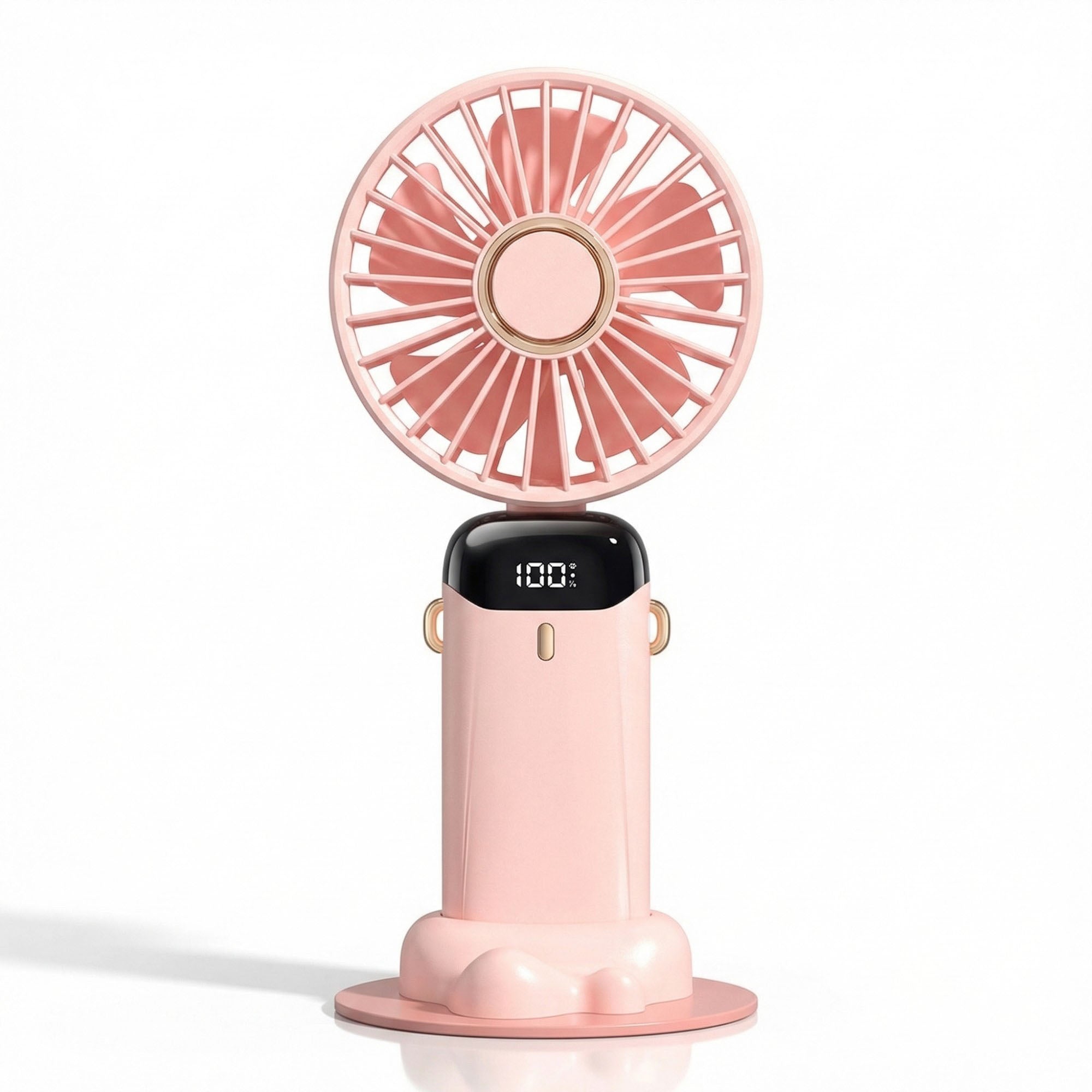 Anna-Kaci USB Rechargeable Mini Handheld Fan Portable Foldable Desk Fan with Digital Display Cooling Fan