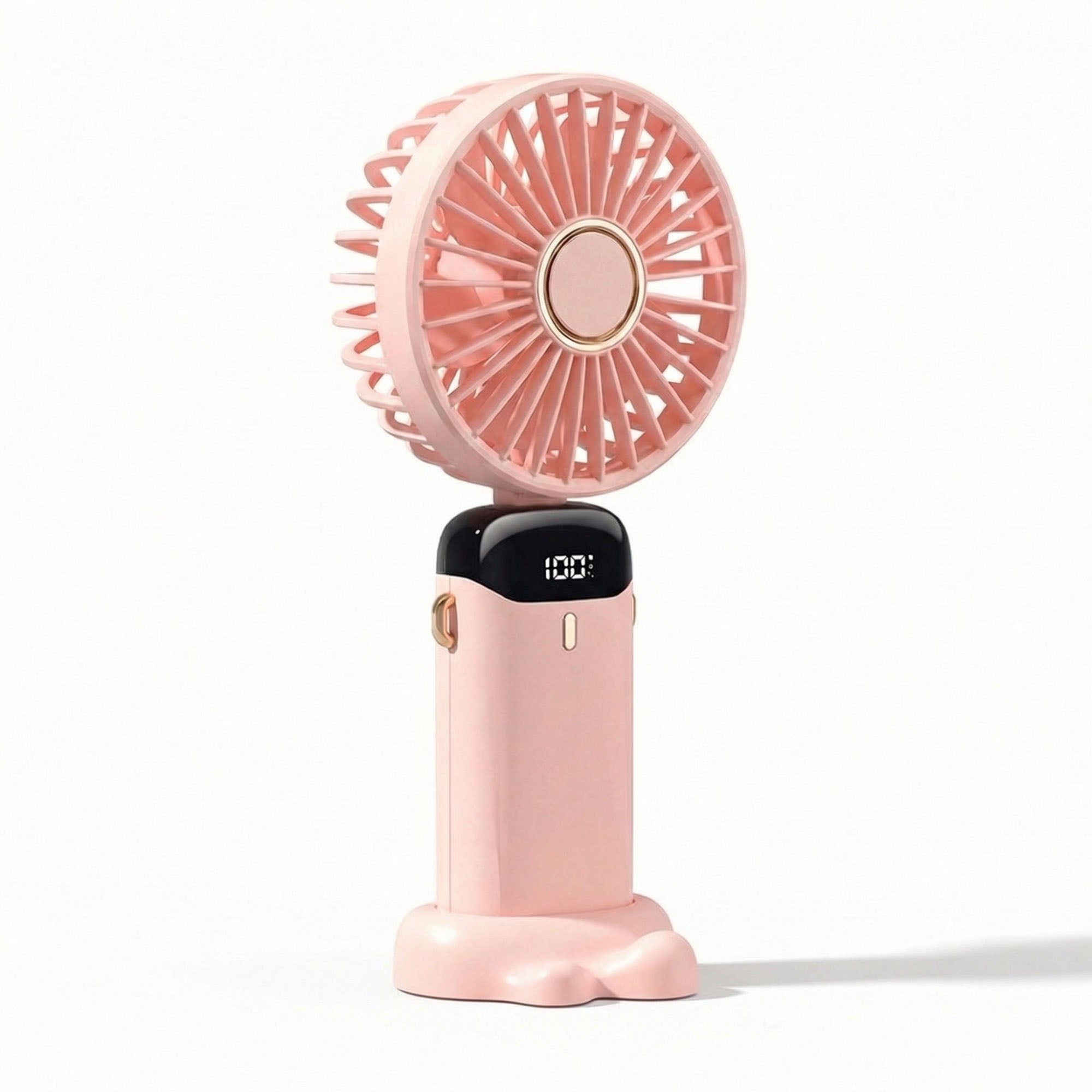 Anna-Kaci USB Rechargeable Mini Handheld Fan Portable Foldable Desk Fan with Digital Display Cooling Fan