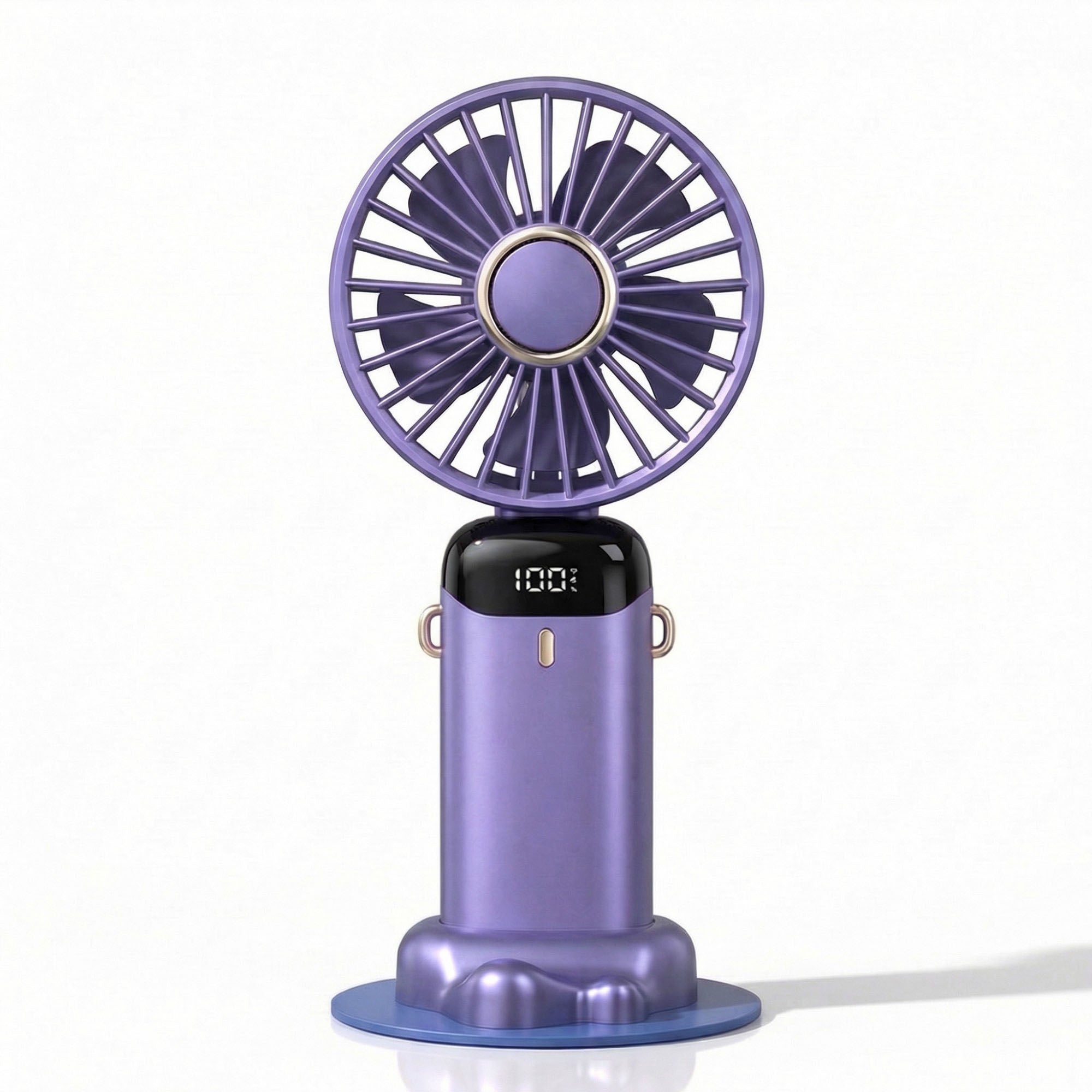 Anna-Kaci USB Rechargeable Mini Handheld Fan Portable Foldable Desk Fan with Digital Display Cooling Fan