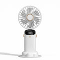 Anna-Kaci USB Rechargeable Mini Handheld Fan Portable Foldable Desk Fan with Digital Display Cooling Fan